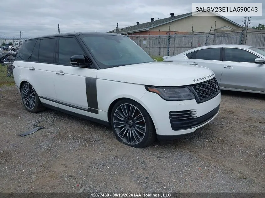 2020 Land Rover Range Rover VIN: SALGV2SE1LA590043 Lot: 12077430