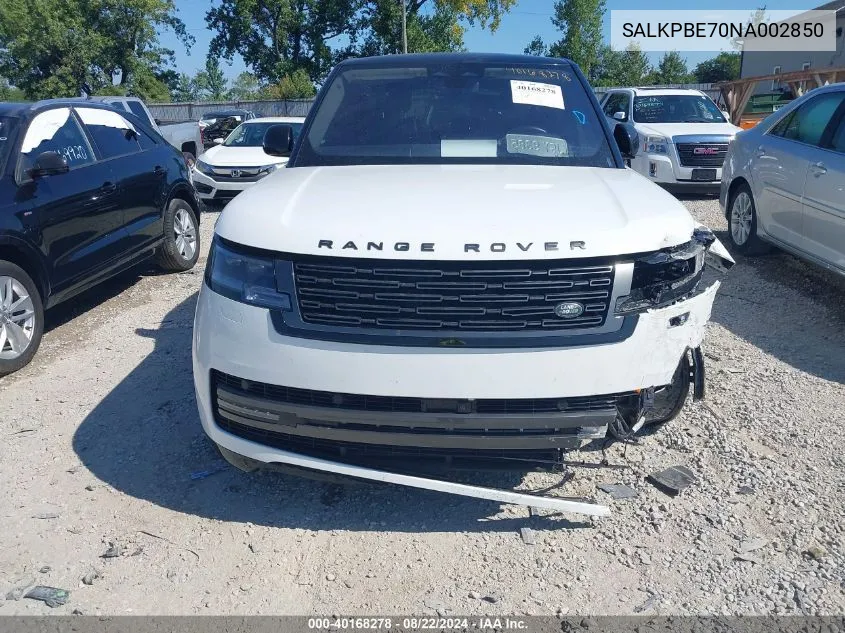 2022 Land Rover New Range Rover P530 Se VIN: SALKPBE70NA002850 Lot: 40168278