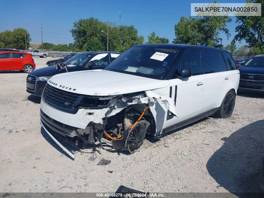 2022 Land Rover New Range Rover P530 Se VIN: SALKPBE70NA002850 Lot: 40168278