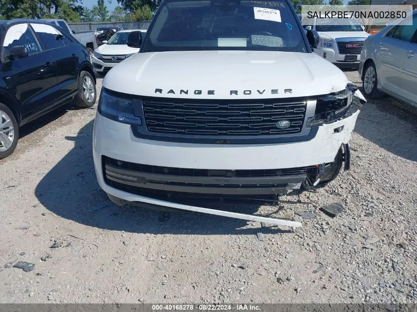 2022 Land Rover New Range Rover P530 Se VIN: SALKPBE70NA002850 Lot: 40168278