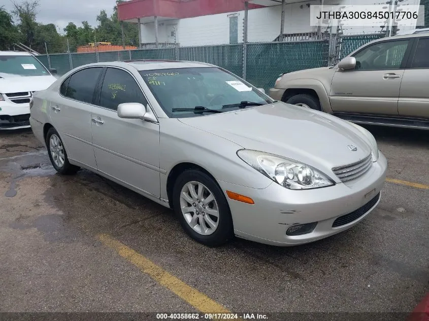 2004 Lexus Es 330 VIN: JTHBA30G845017706 Lot: 40358662