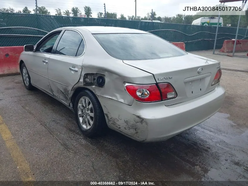 2004 Lexus Es 330 VIN: JTHBA30G845017706 Lot: 40358662