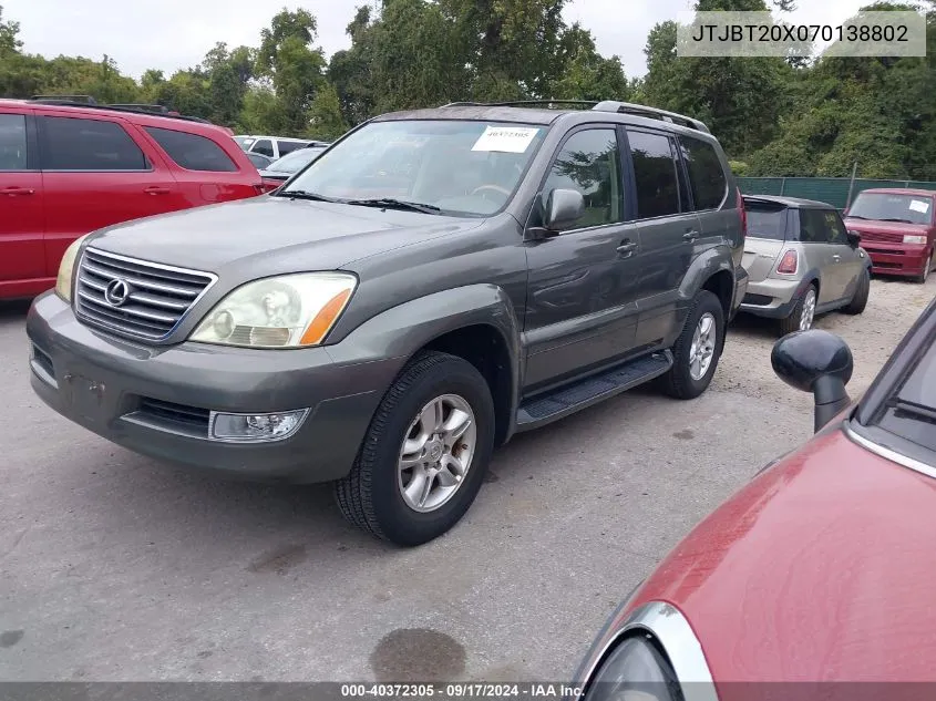 2007 Lexus Gx 470 470 VIN: JTJBT20X070138802 Lot: 40372305