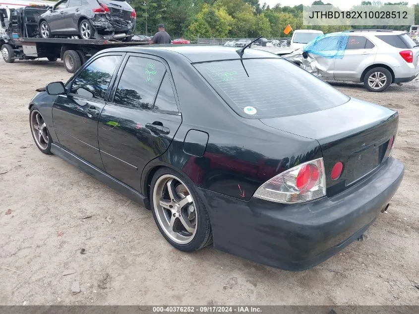 2001 Lexus Is 300 VIN: JTHBD182X10028512 Lot: 40376252