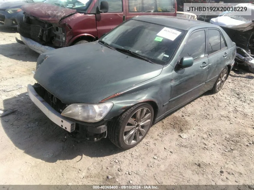 2002 Lexus Is 300 300 VIN: JTHBD192X20038229 Lot: 40365400