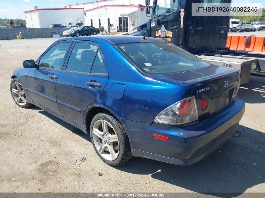 2004 Lexus Is 300 VIN: JTHBD192640082246 Lot: 40341181