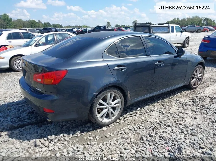 2006 Lexus Is 250 VIN: JTHBK262X65016224 Lot: 40356073