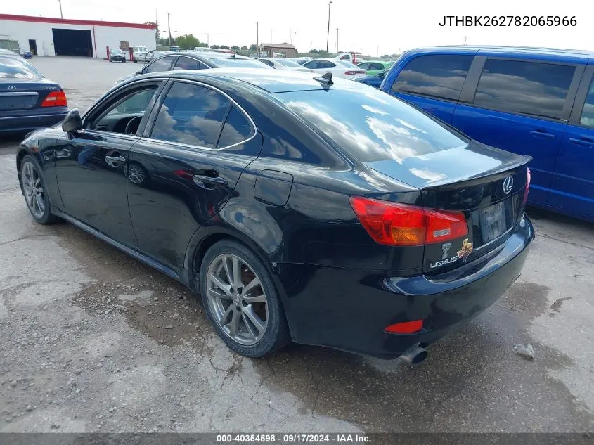 2008 Lexus Is 250 VIN: JTHBK262782065966 Lot: 40354598