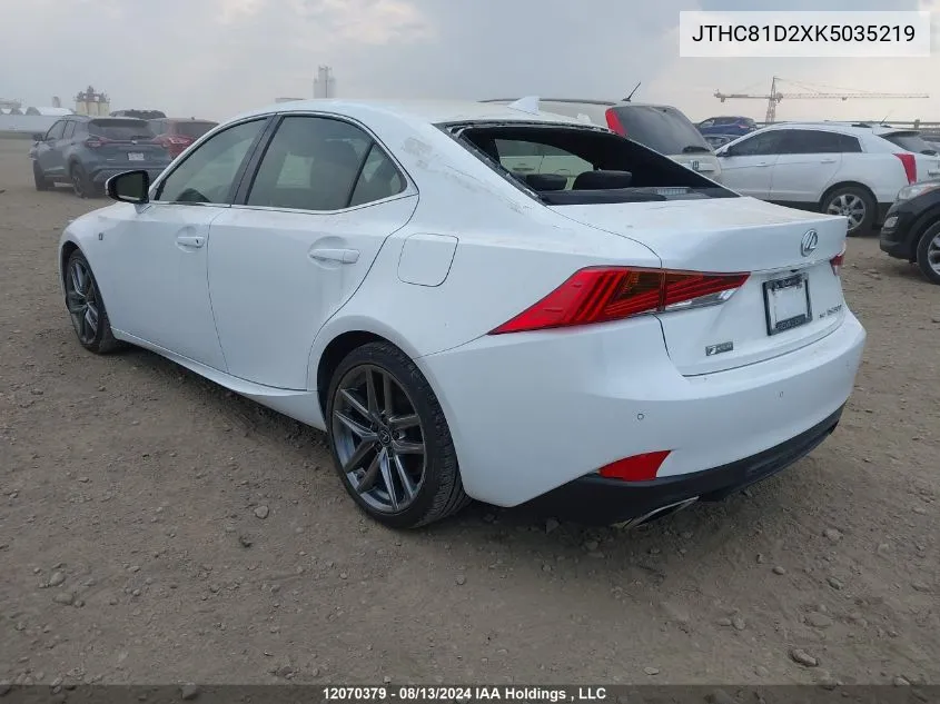 JTHC81D2XK5035219 2019 Lexus Is 300 300