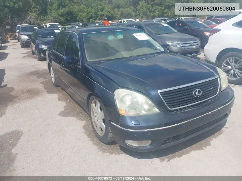 2002 Lexus Ls 430 VIN: JTHBN30F620060804 Lot: 40378572