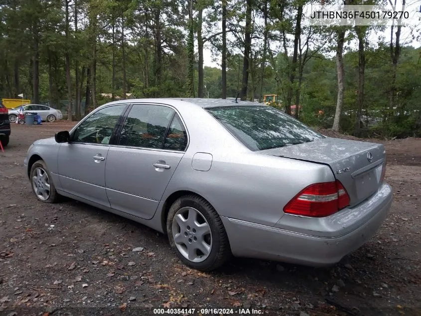 2005 Lexus Ls 430 VIN: JTHBN36F450179270 Lot: 40354147