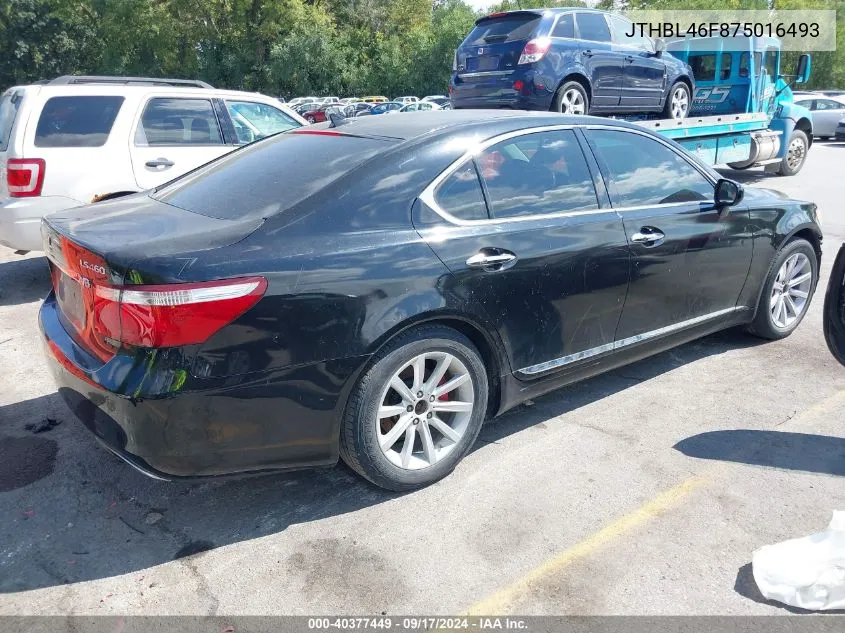 2007 Lexus Ls 460 VIN: JTHBL46F875016493 Lot: 40377449