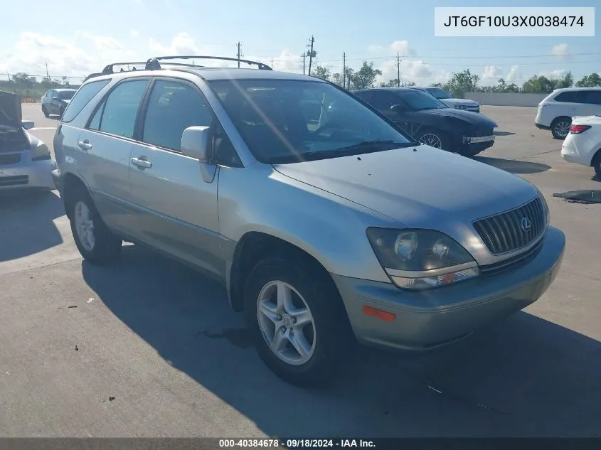 1999 Lexus Rx 300 VIN: JT6GF10U3X0038474 Lot: 40384678