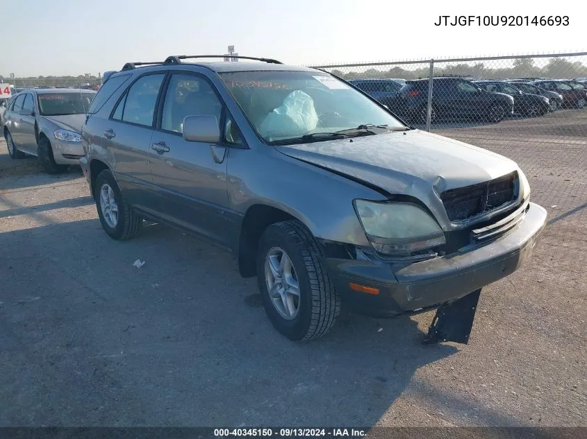 2002 Lexus Rx 300 VIN: JTJGF10U920146693 Lot: 40345150