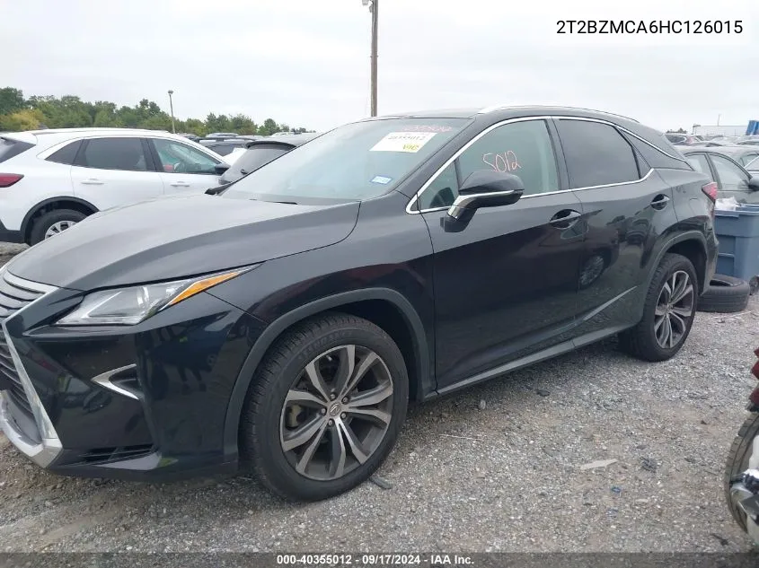 2017 Lexus Rx 350 VIN: 2T2BZMCA6HC126015 Lot: 40355012