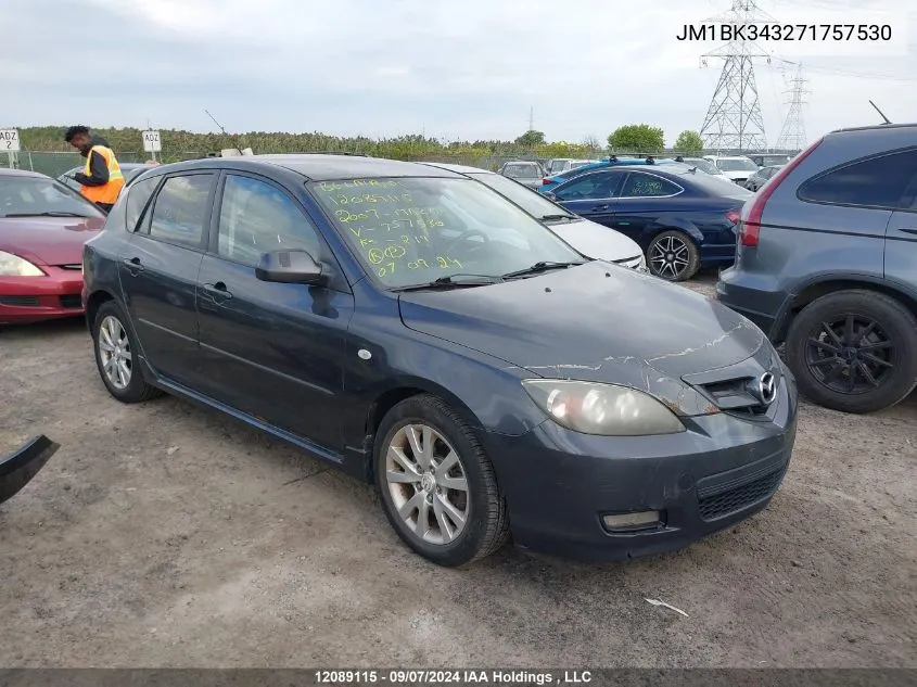 2007 Mazda Mazda3 VIN: JM1BK343271757530 Lot: 12089115