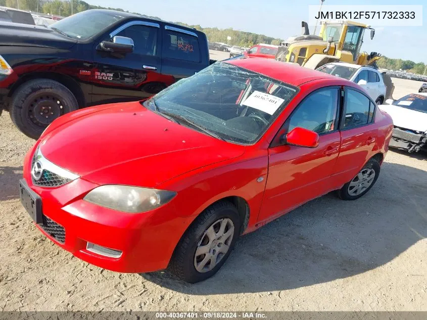 2007 Mazda 3 I VIN: JM1BK12F571732333 Lot: 40367401