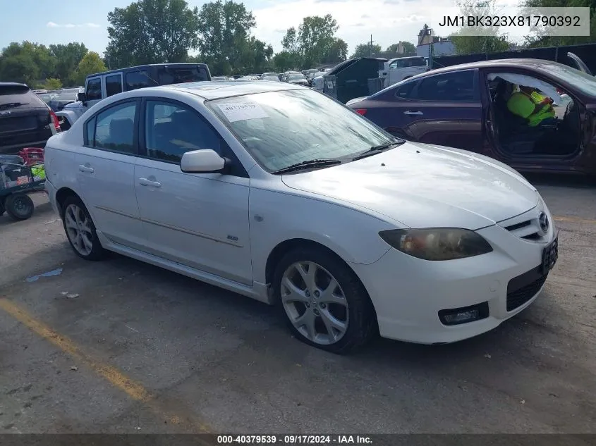 2008 Mazda Mazda3 S Grand Touring VIN: JM1BK323X81790392 Lot: 40379539