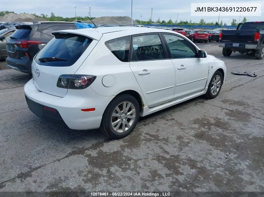 2009 Mazda Mazda3 VIN: JM1BK343691220677 Lot: 12078461