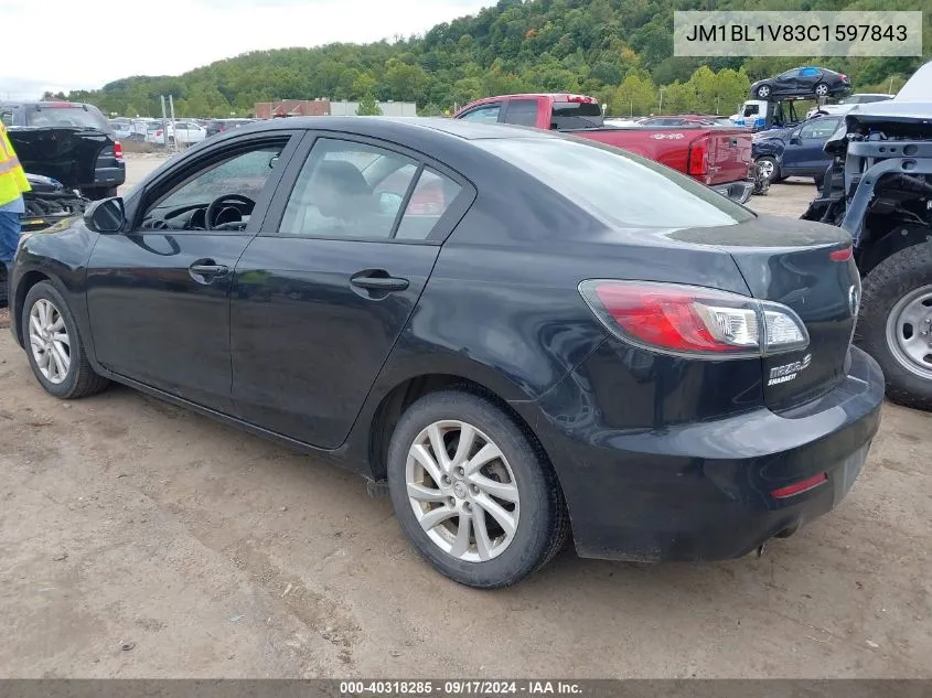 2012 Mazda Mazda3 I Touring VIN: JM1BL1V83C1597843 Lot: 40318285