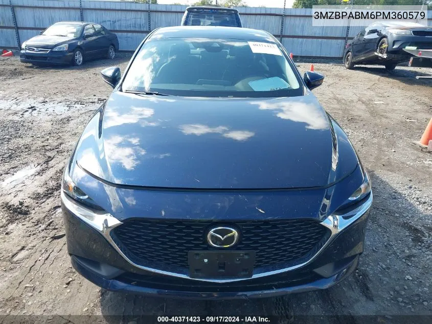 2023 Mazda Mazda3 2.5 S Select VIN: 3MZBPABM6PM360579 Lot: 40371423