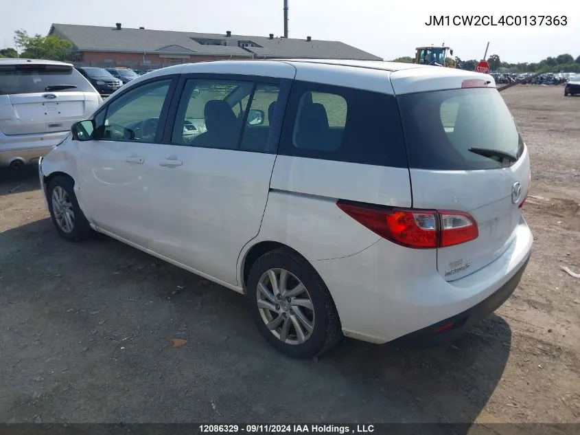 2012 Mazda Mazda5 VIN: JM1CW2CL4C0137363 Lot: 12086329