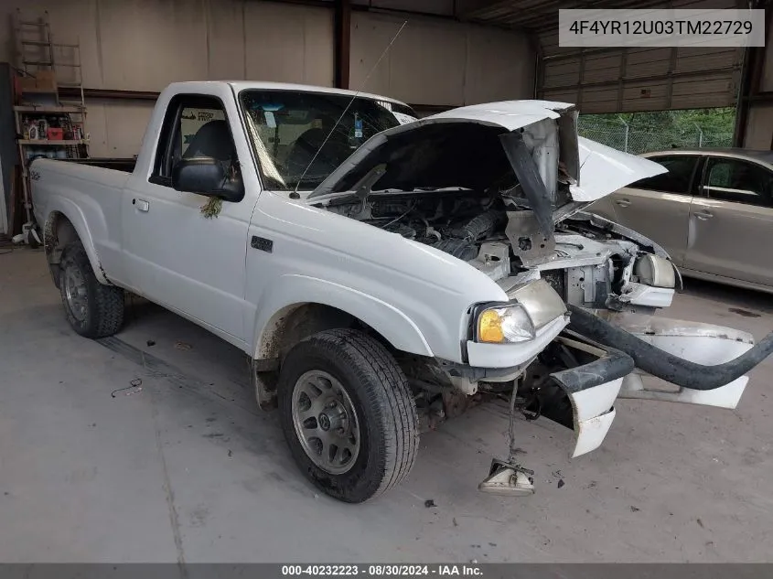 2003 Mazda B3000 Ds VIN: 4F4YR12U03TM22729 Lot: 40232223