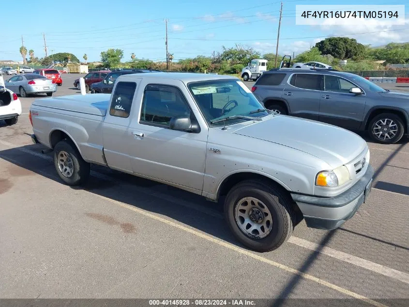 4F4YR16U74TM05194 2004 Mazda B3000 Ds