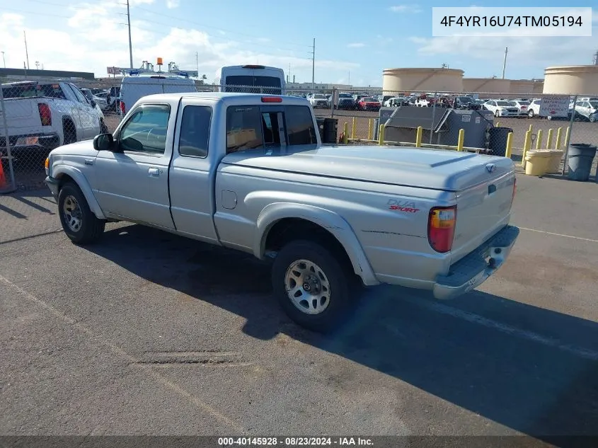 2004 Mazda B3000 Ds VIN: 4F4YR16U74TM05194 Lot: 40145928