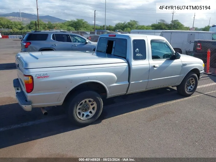 2004 Mazda B3000 Ds VIN: 4F4YR16U74TM05194 Lot: 40145928