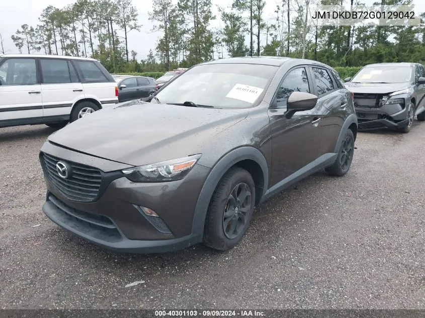 2016 Mazda Cx-3 Sport VIN: JM1DKDB72G0129042 Lot: 40301103