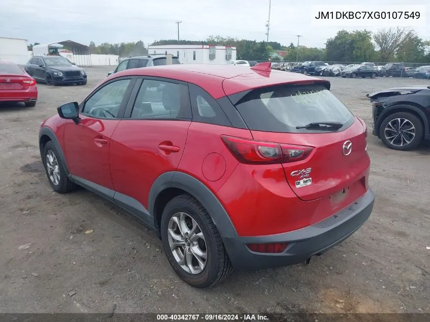 2016 Mazda Cx-3 Touring VIN: JM1DKBC7XG0107549 Lot: 40342767