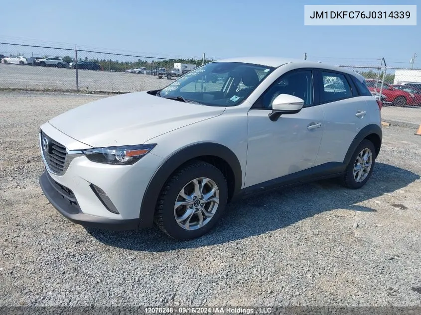 2018 Mazda Cx-3 VIN: JM1DKFC76J0314339 Lot: 12078248