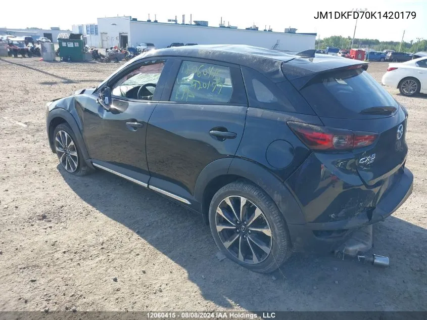 2019 Mazda Cx-3 VIN: JM1DKFD70K1420179 Lot: 12060415