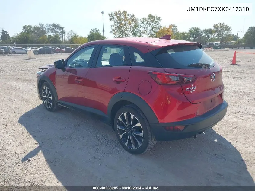 2019 Mazda Cx-3 Touring VIN: JM1DKFC7XK0412310 Lot: 40358285