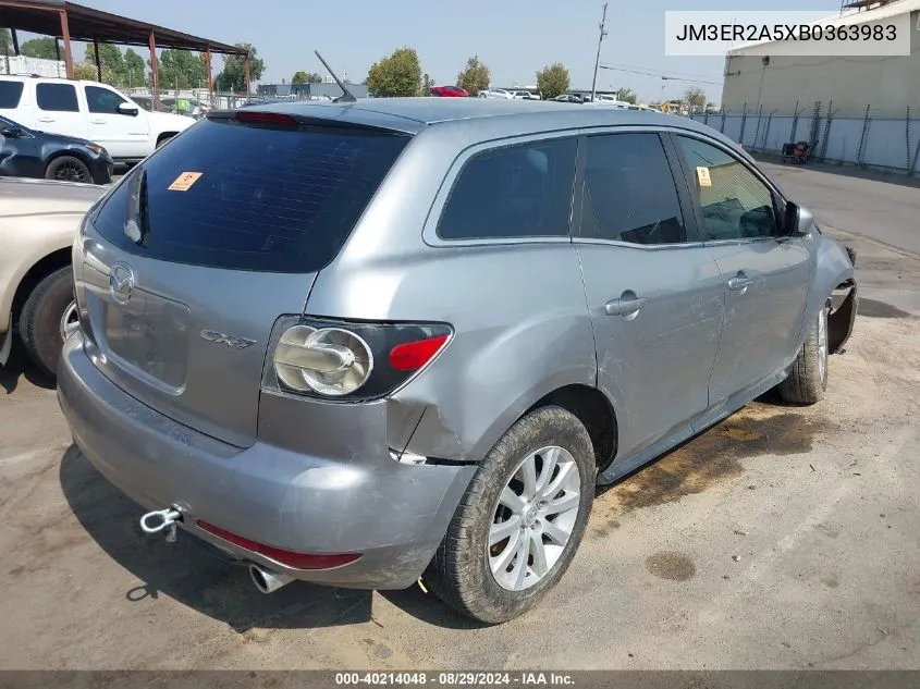 2011 Mazda Cx-7 I Sv VIN: JM3ER2A5XB0363983 Lot: 40214048