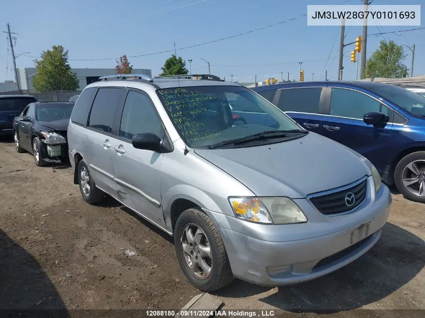 2000 Mazda Mpv Wagon VIN: JM3LW28G7Y0101693 Lot: 12088180