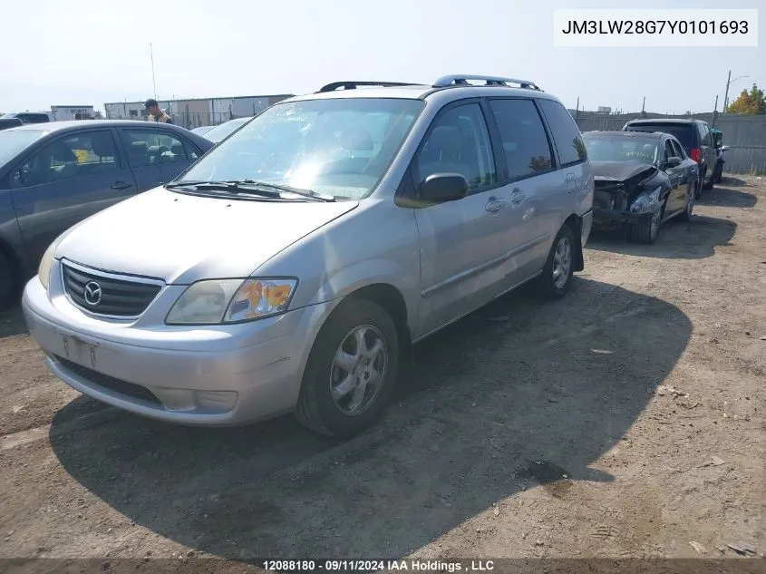 2000 Mazda Mpv Wagon VIN: JM3LW28G7Y0101693 Lot: 12088180