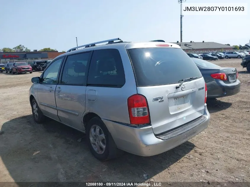 2000 Mazda Mpv Wagon VIN: JM3LW28G7Y0101693 Lot: 12088180