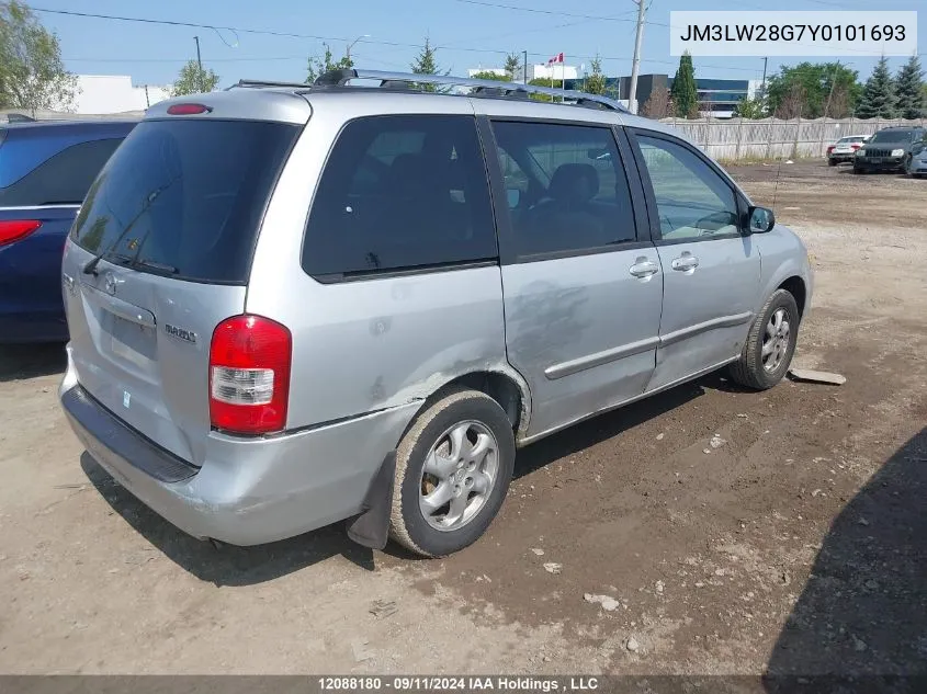 2000 Mazda Mpv Wagon VIN: JM3LW28G7Y0101693 Lot: 12088180