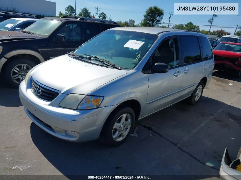 2001 Mazda Mpv Dx/Es/Lx VIN: JM3LW28Y010195480 Lot: 40254417