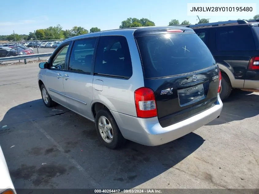 2001 Mazda Mpv Dx/Es/Lx VIN: JM3LW28Y010195480 Lot: 40254417