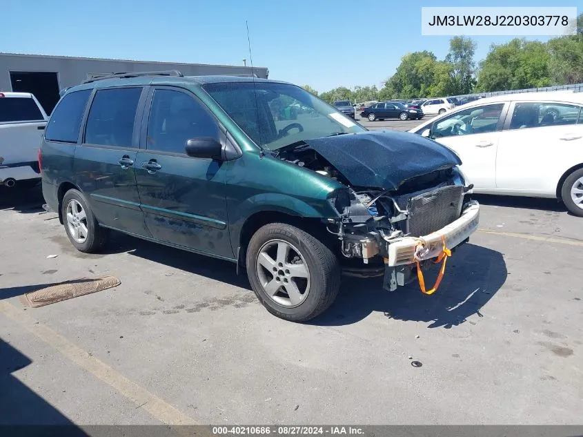 2002 Mazda Mpv Es/Lx VIN: JM3LW28J220303778 Lot: 40210686