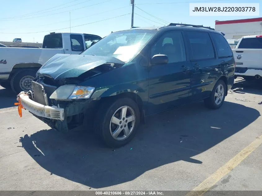 2002 Mazda Mpv Es/Lx VIN: JM3LW28J220303778 Lot: 40210686