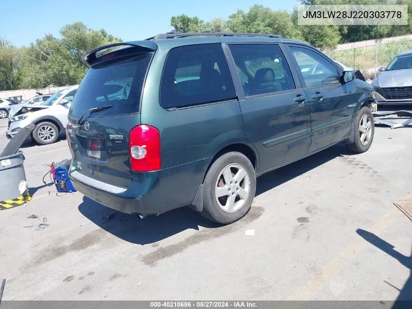 2002 Mazda Mpv Es/Lx VIN: JM3LW28J220303778 Lot: 40210686