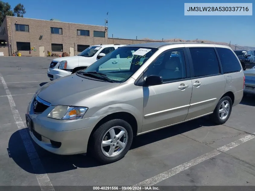 2003 Mazda Mpv Es/Lx/Lx-Sv VIN: JM3LW28A530337716 Lot: 40291556