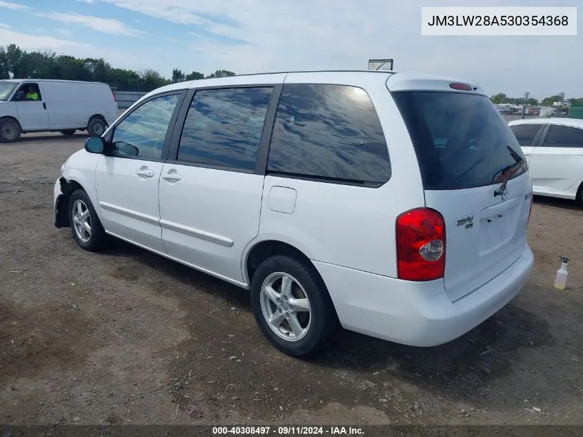 2003 Mazda Mpv Es/Lx/Lx-Sv VIN: JM3LW28A530354368 Lot: 40308497