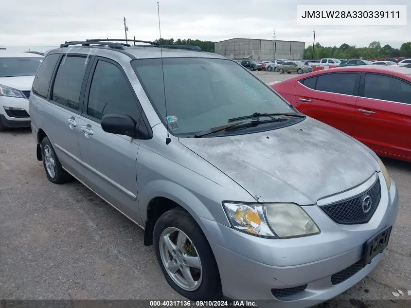 2003 Mazda Mpv Es/Lx/Lx-Sv VIN: JM3LW28A330339111 Lot: 40317136