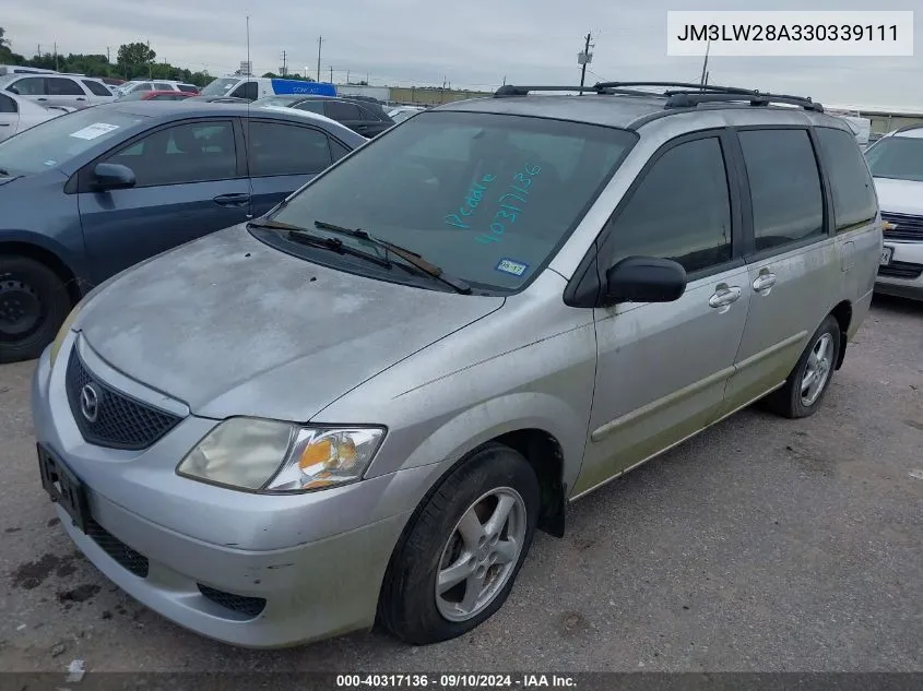 2003 Mazda Mpv Es/Lx/Lx-Sv VIN: JM3LW28A330339111 Lot: 40317136