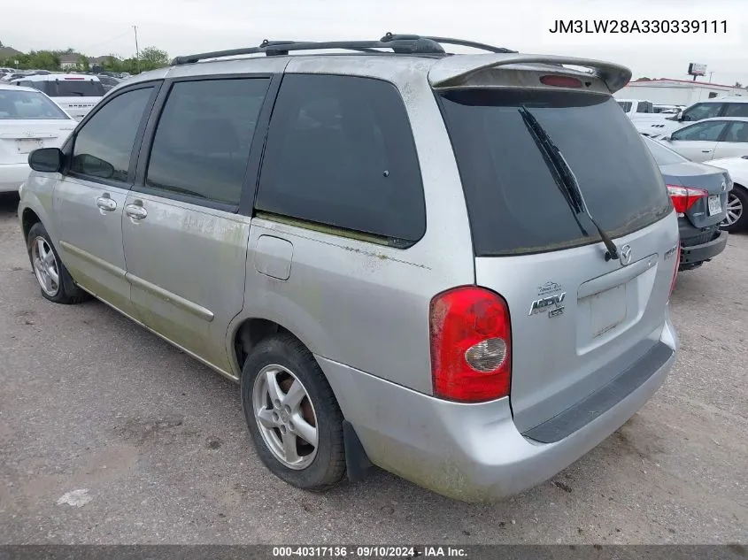 2003 Mazda Mpv Es/Lx/Lx-Sv VIN: JM3LW28A330339111 Lot: 40317136